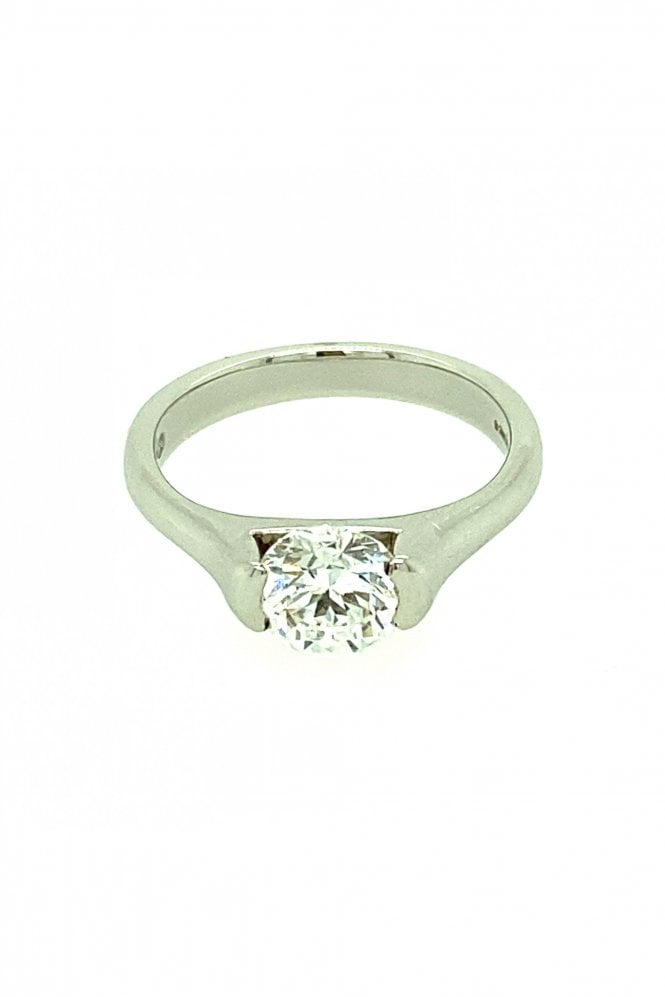 Platinum Diamond Ring Round Brilliant 1.10ct