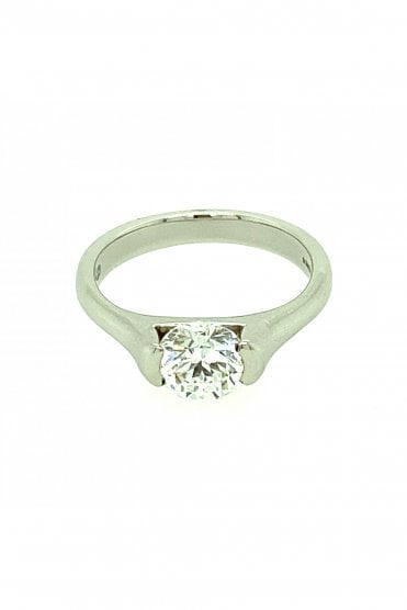 Platinum Diamond Ring Round Brilliant 1.10ct