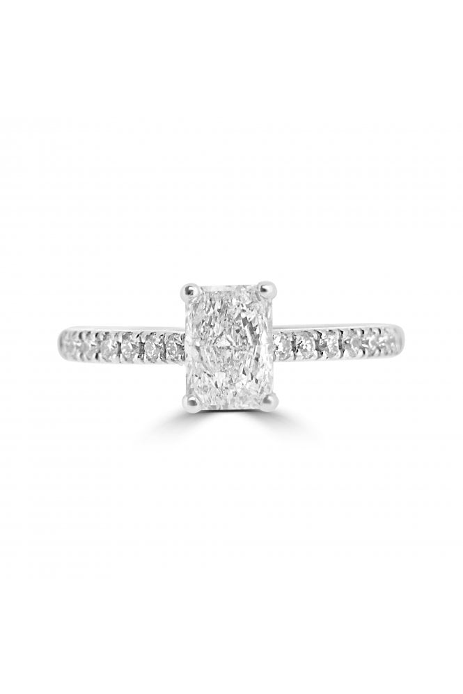 Platinum Diamond Shoulder Single Stone Ring Platinum Claw Set