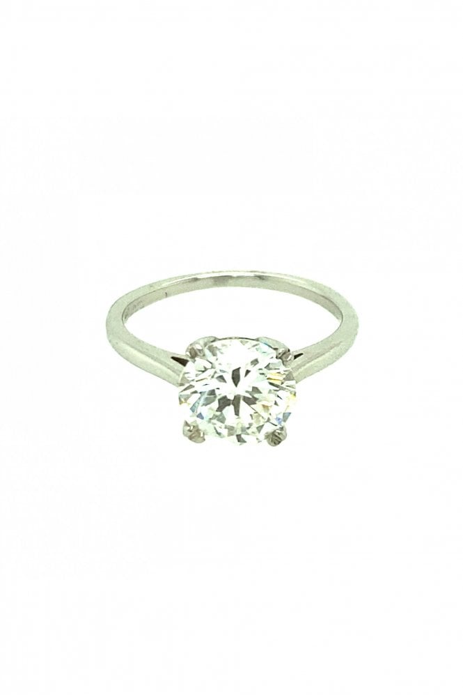 Platinum Diamond Single Stone Ring Claw Set Round Brilliant 2.05ct