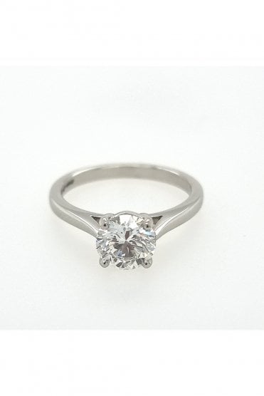 Platinum Diamond Single Stone Ring Platinum Claw Set