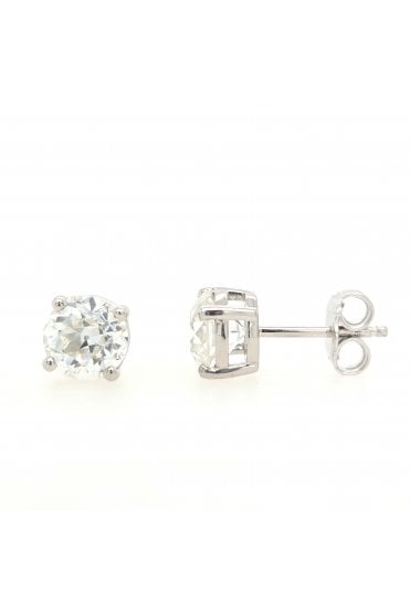 Platinum Diamond Stud Earrings Old European Brilliant Cut