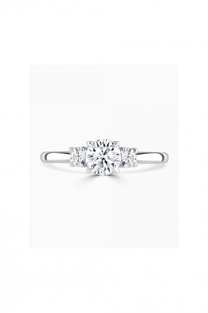 Brown & Newirth Platinum Diamond Trilogy Engagement Ring Platinum Claw Set