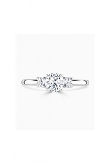 Platinum Diamond Trilogy Engagement Ring Platinum Claw Set