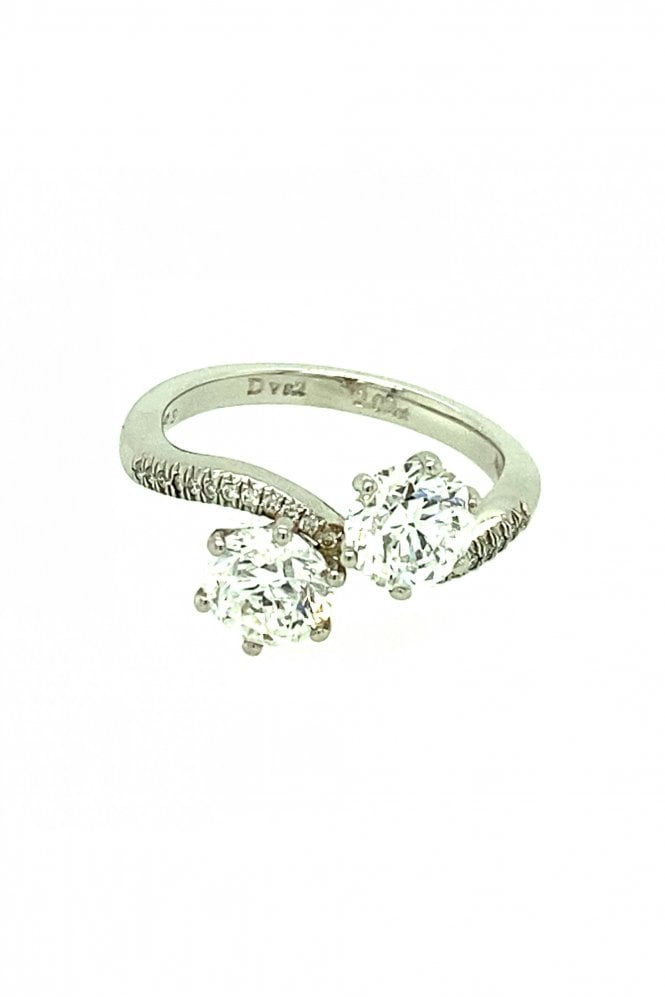 Platinum Diamond Twist Ring Round Brilliant Cut