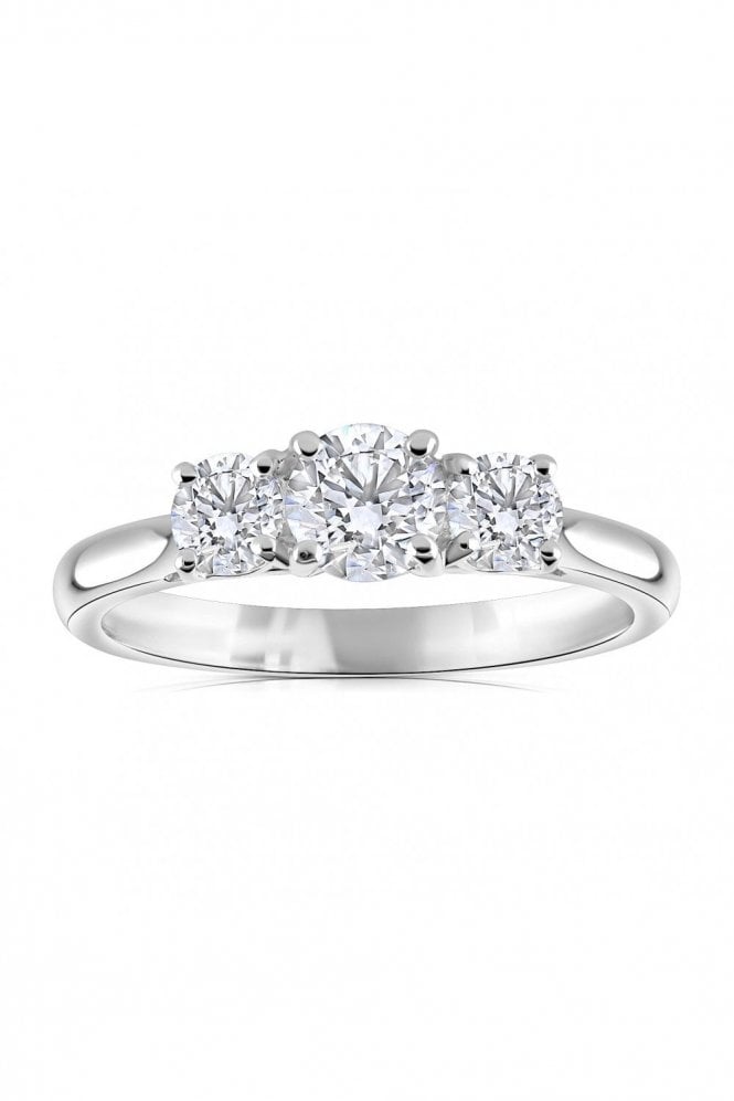 Platinum Graduated Diamond 3 Stone Ring Platinum Claw Set