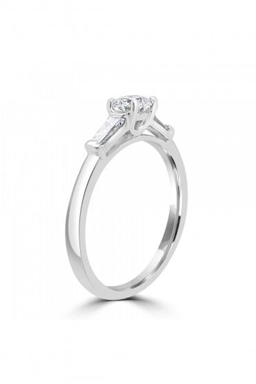 Platinum Halo Diamond Stone Ring