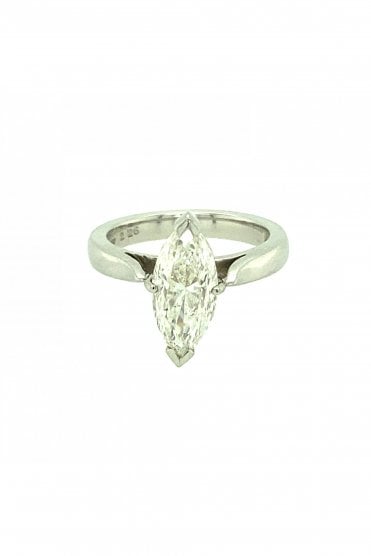 Platinum Marquise Cut 2.26ct Diamond Ring Platinum Claw Set