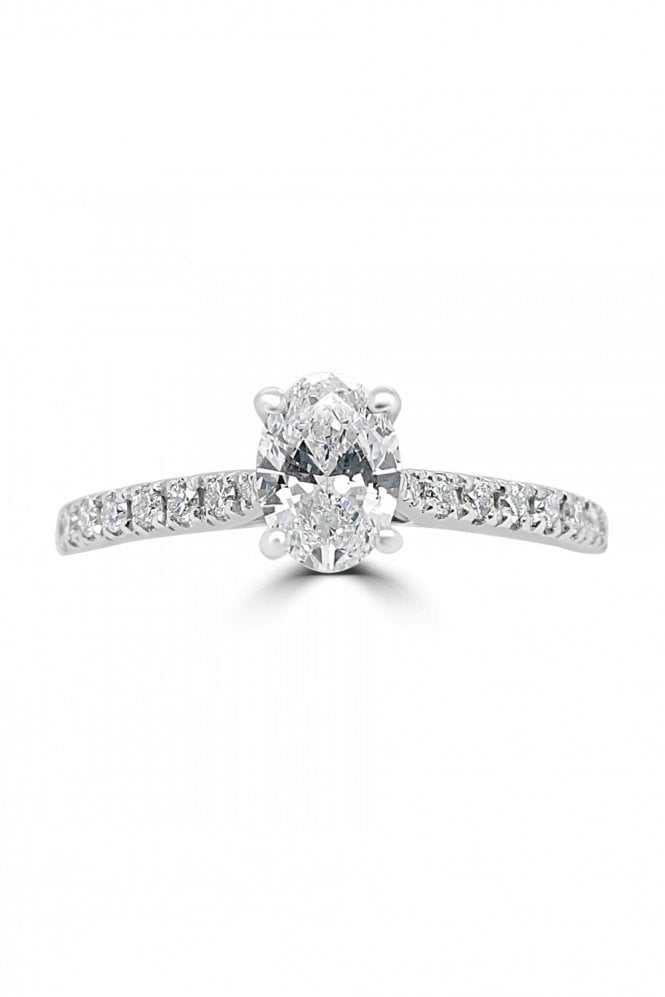 Platinum Oval Diamond Ring
