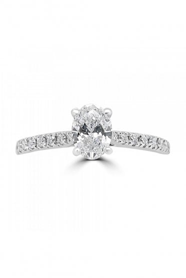 Platinum Oval Diamond Ring
