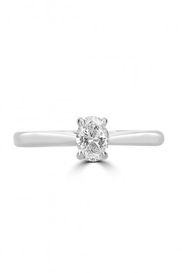 Platinum OvalDiamond Ring