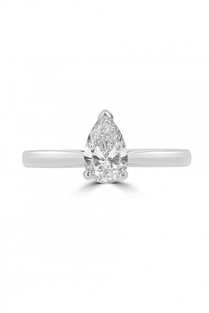 Platinum Pear Diamond Ring