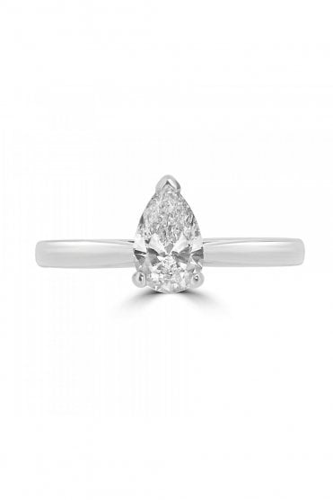 Platinum Pear Diamond Ring