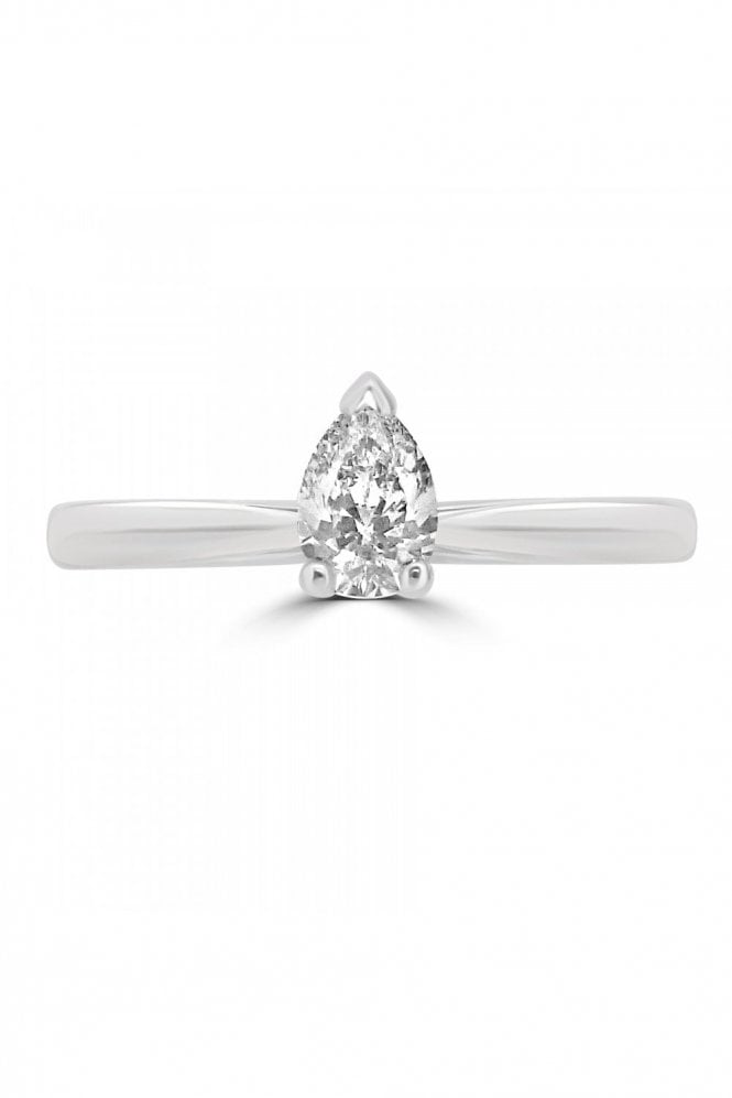 Platinum Pear Diamond Ring