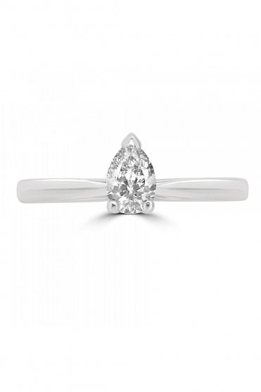 Platinum Pear Diamond Ring