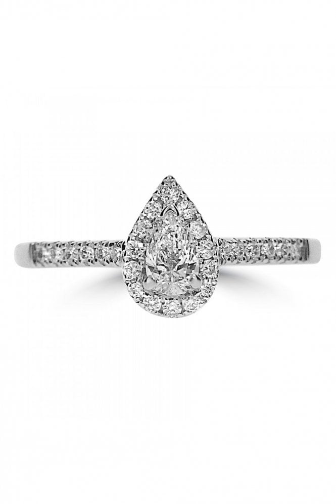 Platinum Pear Diamond Ring