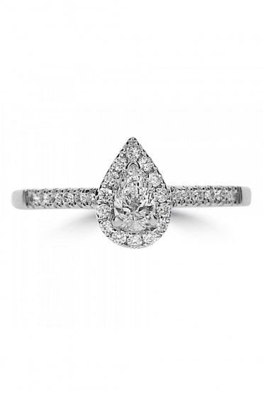 Platinum Pear Diamond Ring