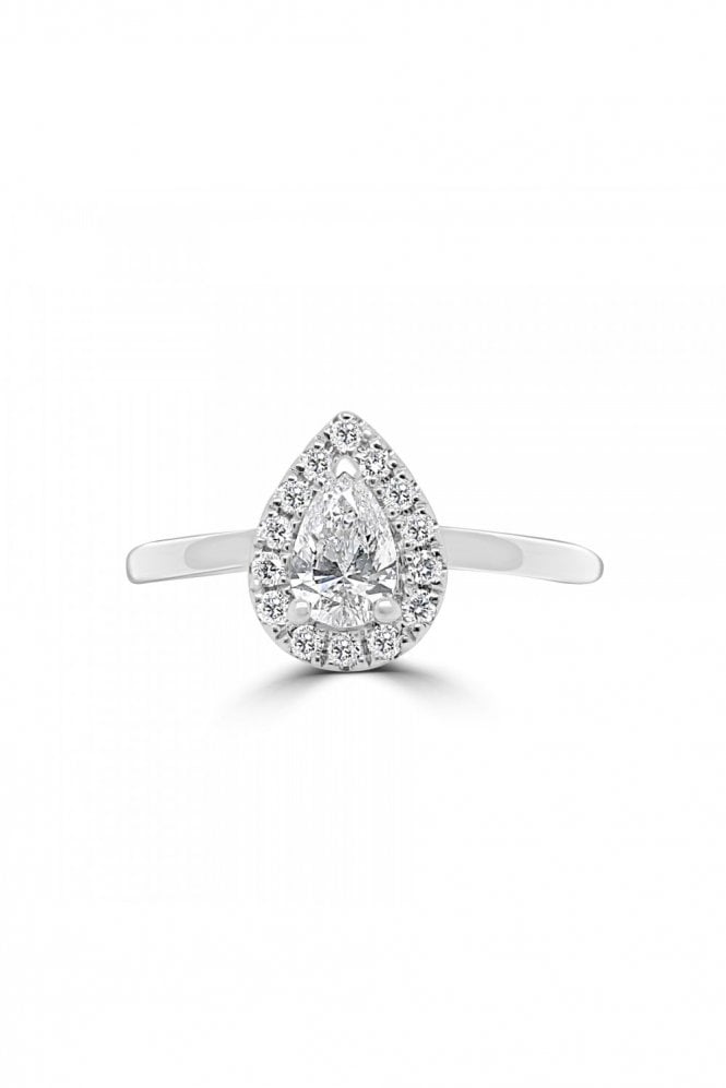 Platinum Pear Diamond Ring