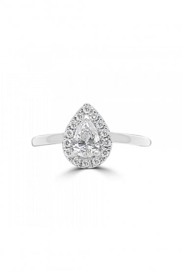 Platinum Pear Diamond Ring