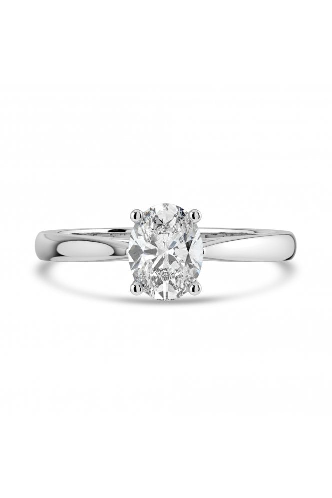 Platinum Single Stone Diamond Ring Oval 1.00ct