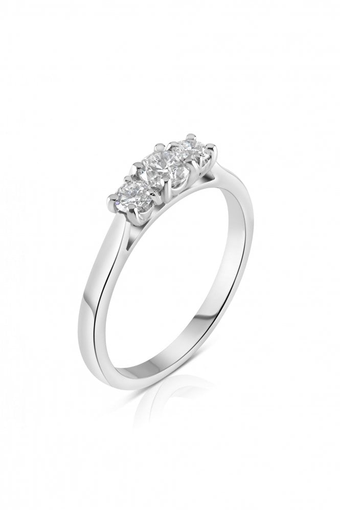 Platinum Three Stone Diamond Ring Platinum Claw Set