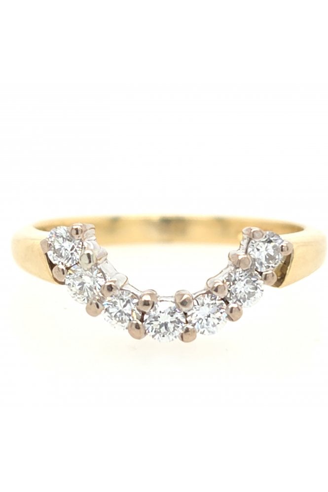 Preloved 18ct Gold Diamond Eternity Curved Ring