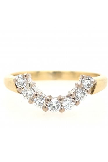 Preloved 18ct Gold Diamond Eternity Curved Ring