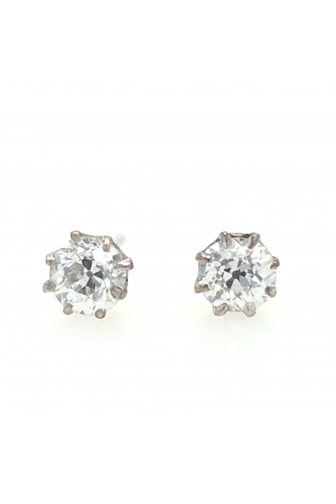 Preloved 18ct White Gold Diamond Stud Earrings 18ct White Gold Claw Set