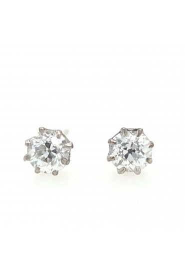 Preloved 18ct White Gold Diamond Stud Earrings 18ct White Gold Claw Set