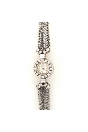 Preloved 18ct White Gold Omega Diamond Set Cocktail Watch