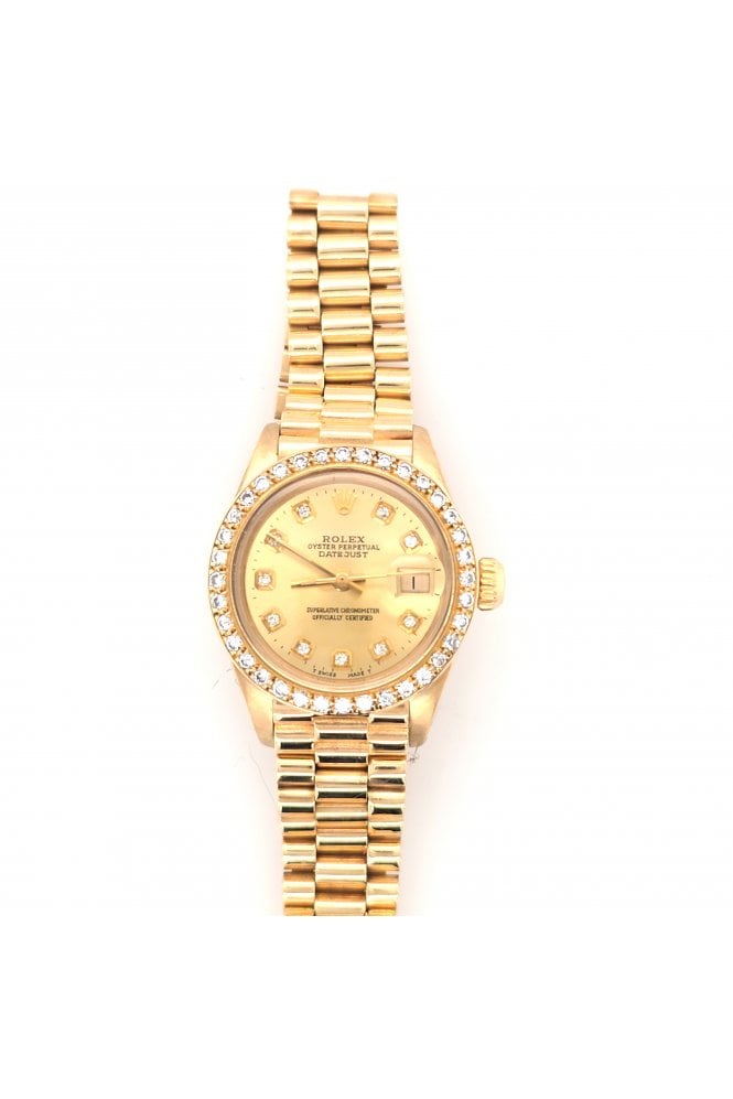 Rolex - Preloved Preloved 18ct Yellow Gold Rolex Ladies Datejust Watch Model No. 6917