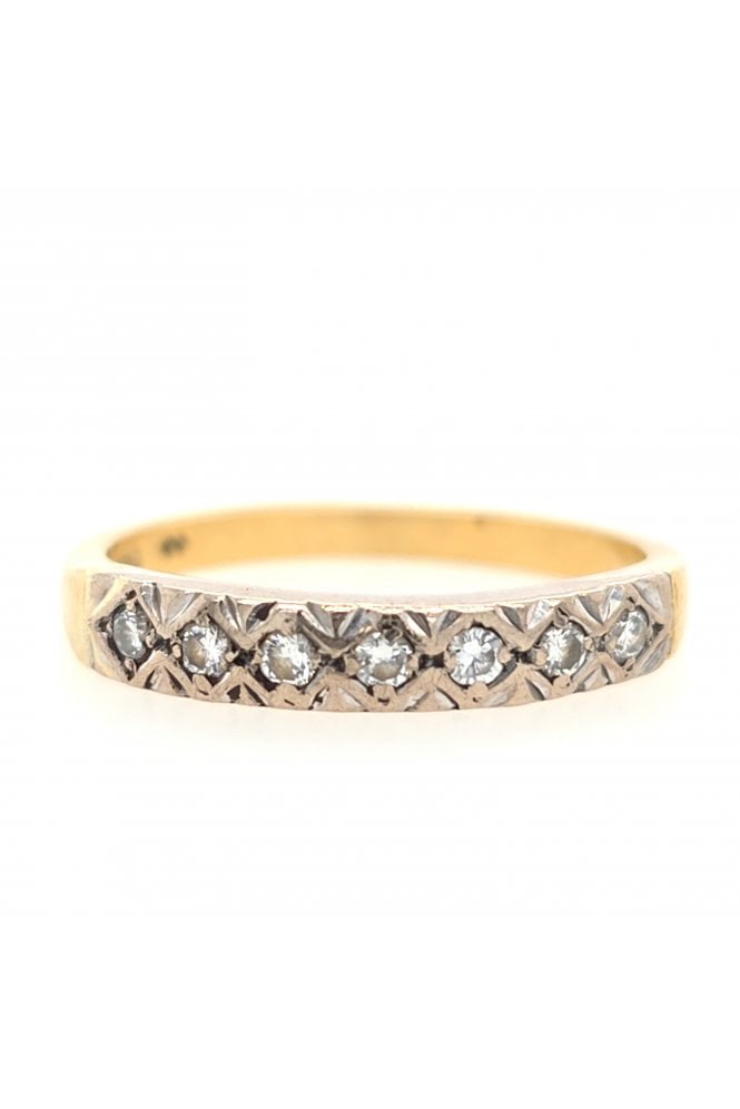 Preloved 18ct Yellow & White Gold Diamond Ring