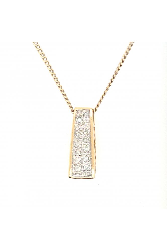 Preloved 9ct White/Yellow Gold Diamond Pendant 18ct White/Yellow Gold Chain
