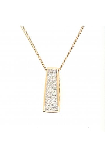 Preloved 9ct White/Yellow Gold Diamond Pendant 18ct White/Yellow Gold Chain
