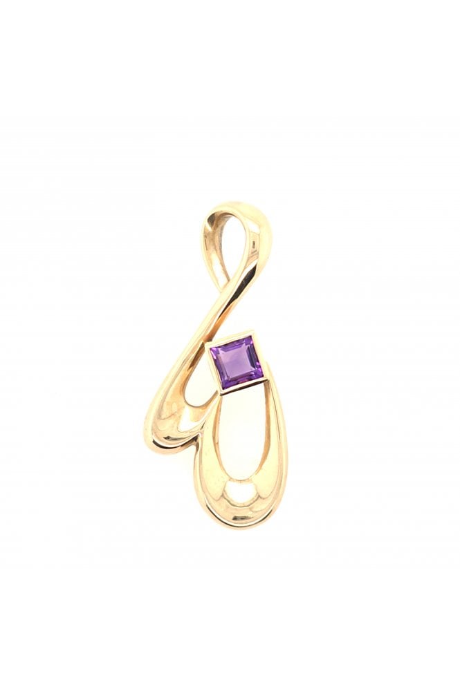 Preloved 9ct Yellow Gold Amethyst Pendant