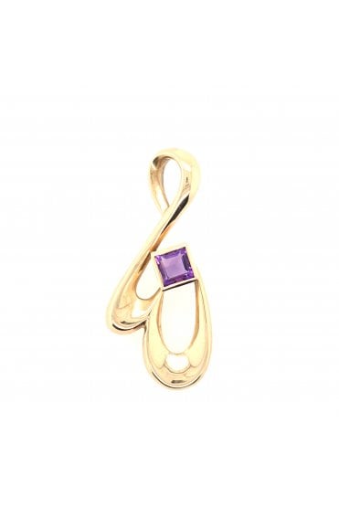 Preloved 9ct Yellow Gold Amethyst Pendant