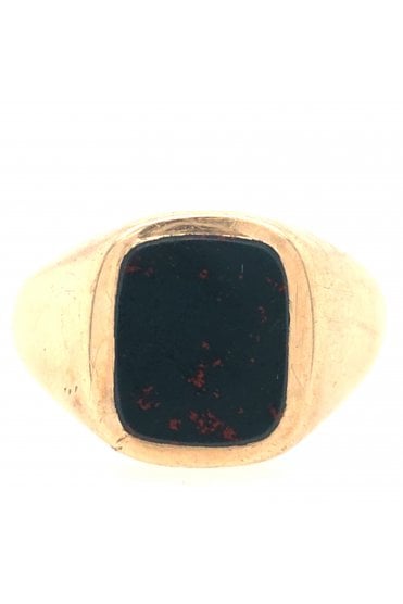 Preloved 9ct Yellow Gold Bloodstone Signet Ring