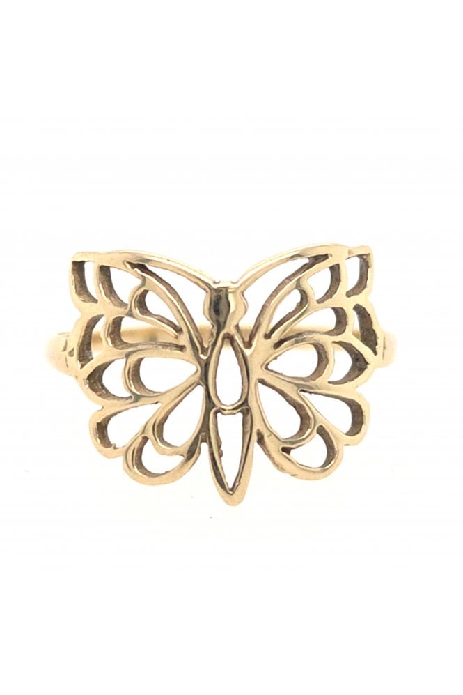 Preloved 9ct Yellow Gold Butterfly Ring