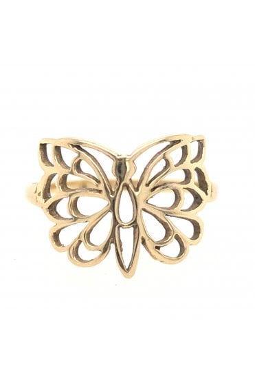 Preloved 9ct Yellow Gold Butterfly Ring