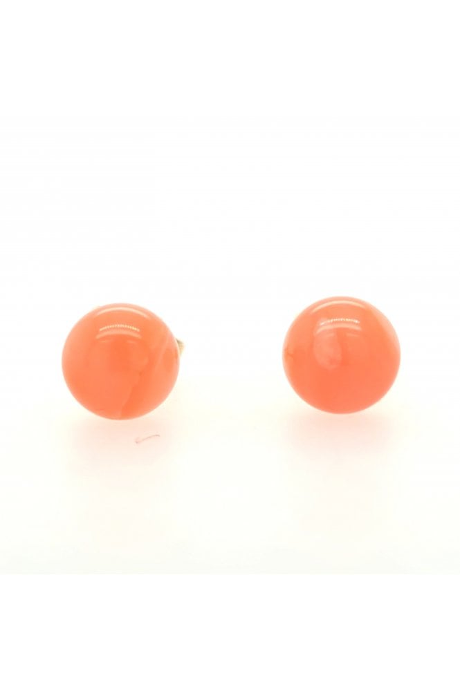 Preloved 9ct Yellow Gold Coral Stud Earrings