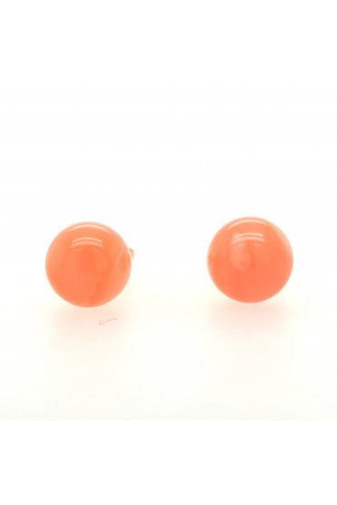 Preloved 9ct Yellow Gold Coral Stud Earrings