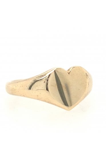 Preloved 9ct Yellow Gold Heart Signet Ring
