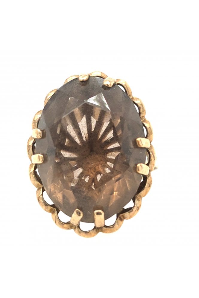Preloved 9ct Yellow Gold Smoky Quartz Ring