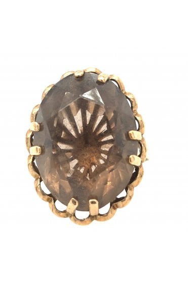 Preloved 9ct Yellow Gold Smoky Quartz Ring