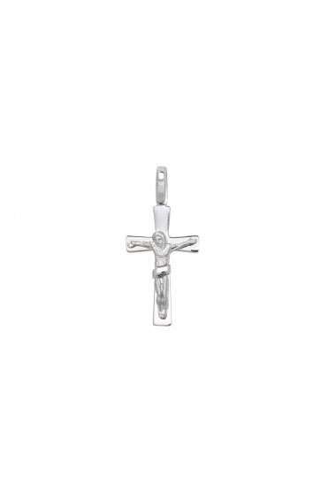 Silver Cross Crucifix Pendant 25mm x 10mm