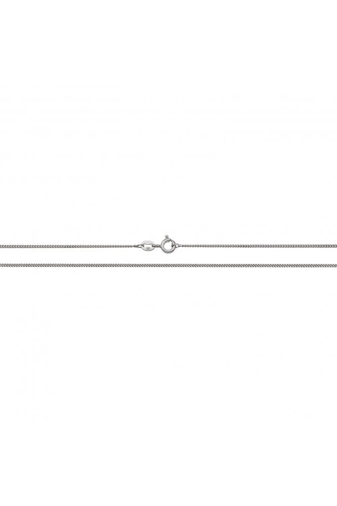 Silver Fine Curb Chain 16 Inches Rhodium Plated