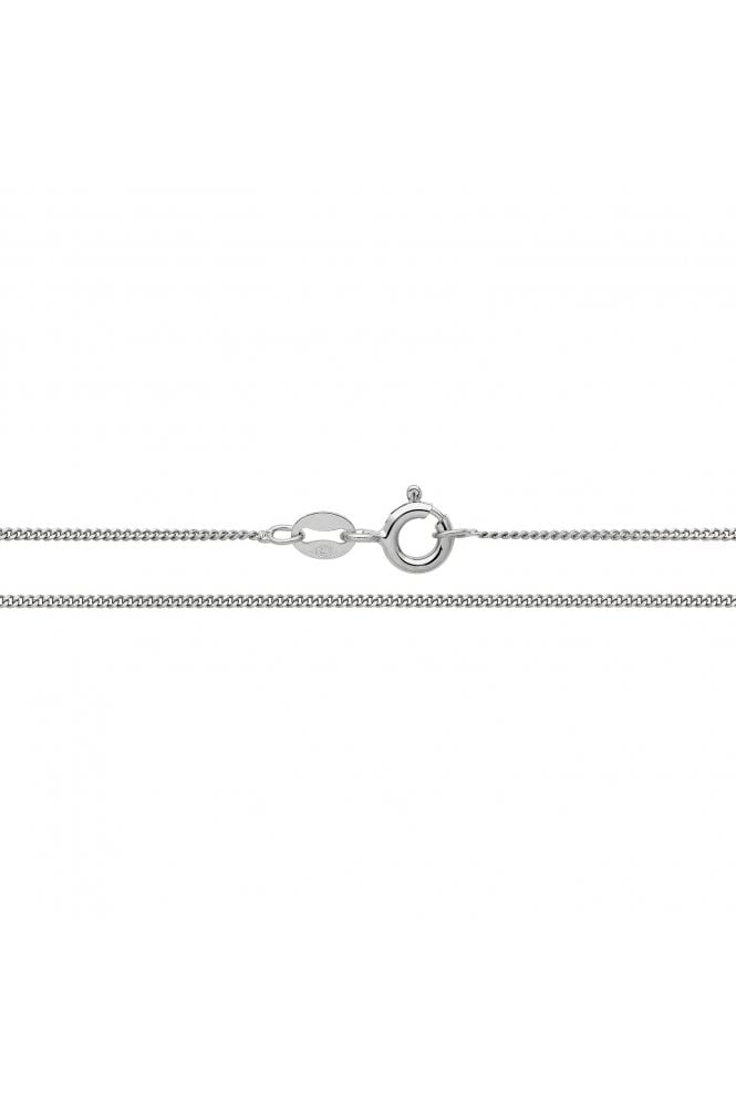 Silver Fine Curb Chain 20 Inches Rhodium Plated