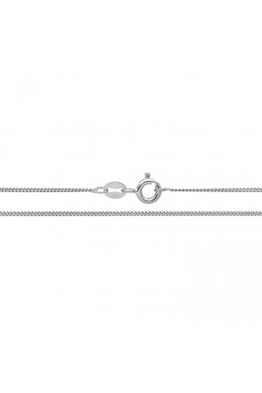 Silver Fine Curb Chain 20 Inches Rhodium Plated