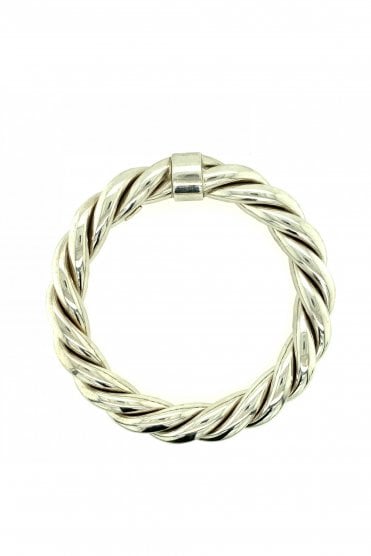 Silver Large Rope Bangle