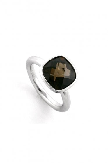 Silver Smokey Quartz Ring